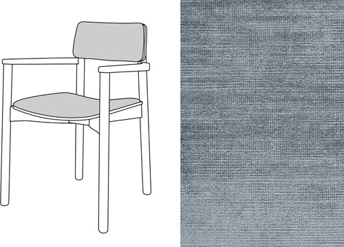 Mine Armchair Uph. Avignon Steel (666)