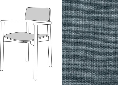Mine Armchair Uph. Rave Blue Nights (285)