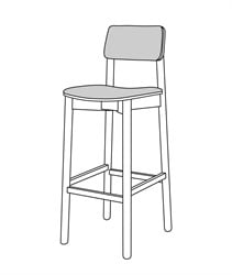 Mine Bar Chair Uph. Black