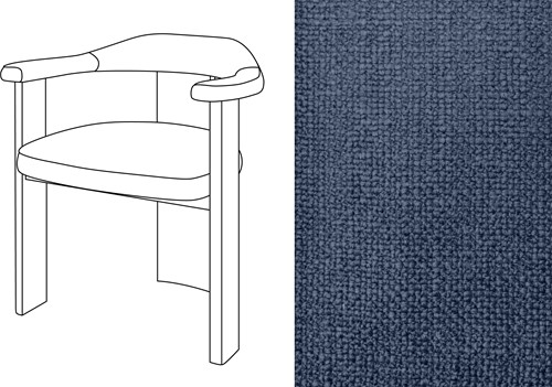 Noble Uph. Armchair Paco Blue Iris