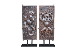 Set of 2 Carved Doors Pampas Nut