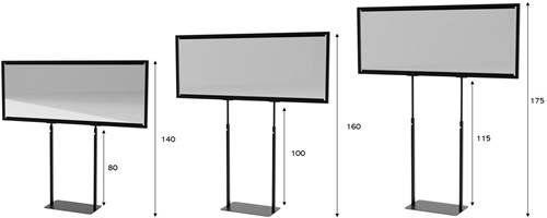 Screen + Floor Stand Adjustable in 3 Heights