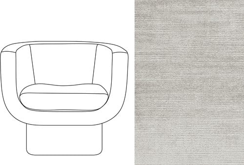 Sketch Block Chair Avignon Artic Silver (615)