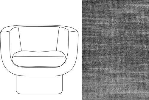 Sketch Block Chair Avignon Charcoal (667)