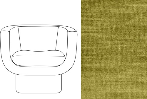 Sketch Block Chair Avignon Moss (330)