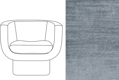 Sketch Block Chair Avignon Steel (666)