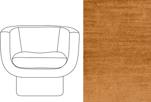 Sketch Block Chair Avignon Sunset (530)
