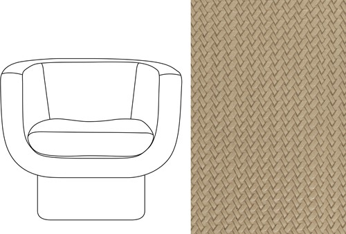 Sketch Block Chair Wicker 03