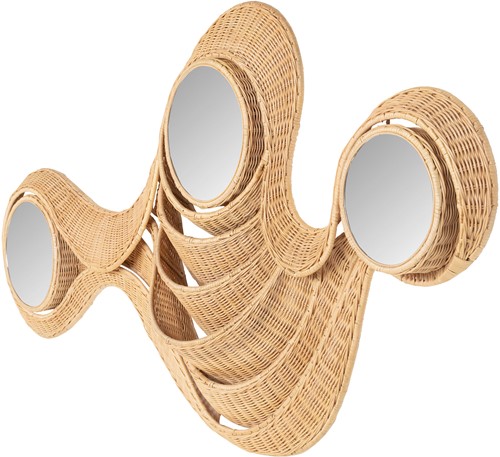 Wave Mirror Rattan-2