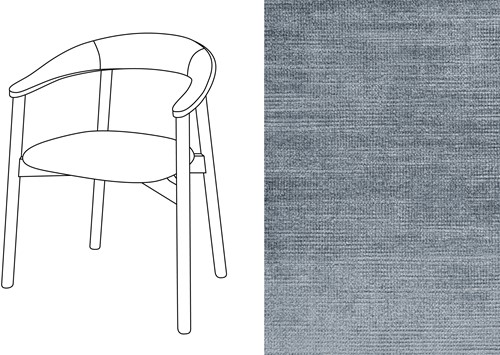 Zita Armchair Avignon Steel (666)